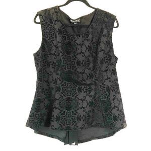 Forever 21+ Plus Black Burn Out Top 2X